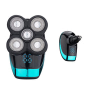 Electric Shaver Rechargeable Razor Intelligent Digital Display Bald Hair Clipper,Style: With Nasal Hair Apparatus