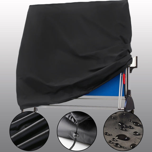 Outdoor Water-resistant And Dustproof Table Tennis Table Cover, Size: 165x70x185cm(Black Outside Silver Inside)