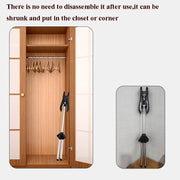 1.6m 3 in 1 Hanging Ironing Bracket Hanger Telescopic Metal Rod Mount(Black Hanger)