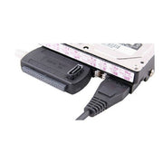 YP009 Three-Purpose USB to IDE/SATA Easy Drive Cable Hard Disk Drive Data Cable with Power Supply(UK Plug Set)