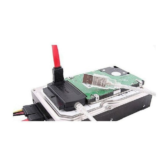 YP009 Three-Purpose USB to IDE/SATA Easy Drive Cable Hard Disk Drive Data Cable with Power Supply(UK Plug Set)