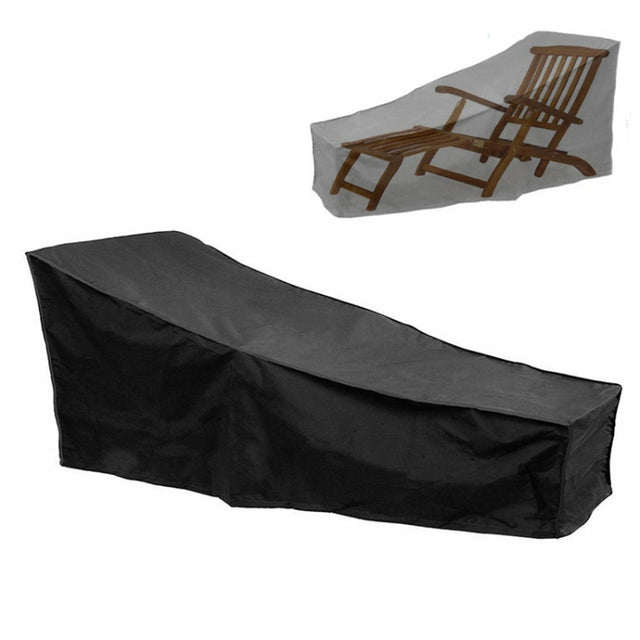 Outdoor Beach Chair Dustproof And Water-resistant Cover Rocking Chair Furniture Protective Cover, Size: 210x75x80cm(Black+Silver)