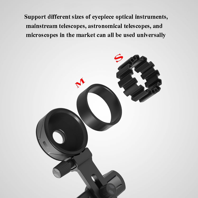 Eyeskey Telescope Phone Holder Camera Holder Telescope Universal Astronomical Mirror Phone Clip, Shape: CM-8M / S(Black) - Accessories by Eyeskey | Online Shopping South Africa | PMC TechLife | Buy Now Pay Later Mobicred