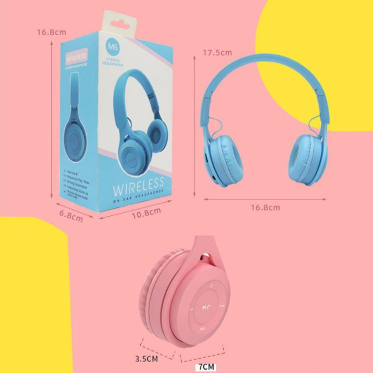 M6 Wireless Bluetooth Headset Folding Gaming Stereo Headset With Mic(Blue) - Headset & Headphone by PMC TechLife | Online Shopping South Africa | PMC TechLife