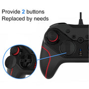 Wired Gamepad For Nintendo Switch / Android / iOS / PC(S818W Left Red Right Blue)