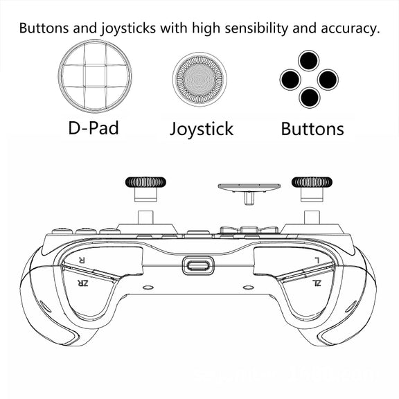 Wired Gamepad For Nintendo Switch / Android / iOS / PC(S818W Left Red Right Blue)