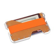JK02 Metal Card Holder RFID Anti-Theft  Leather Wallet EDC Multifunctional Stainless Steel Aluminum Alloy Card Holder(Silver + Khaki  + Orange)