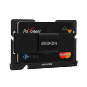 ZEEKER JK03  Aluminum Alloy Card Holder Multi-Function Elastic Band Women And Men Wallet Metal Business Card Holder(Black)