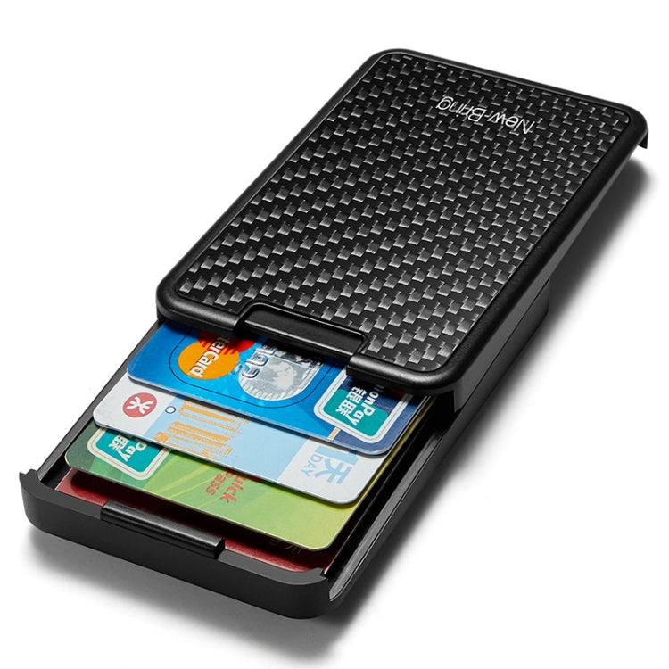 New-Bring  Carbon Fiber Metal Card Holder Male Personality Card Holder Anti-Theft  RFID Ultra-Thin Small Card Box(Black) - free shipping - PMC Jewellery - Order now!