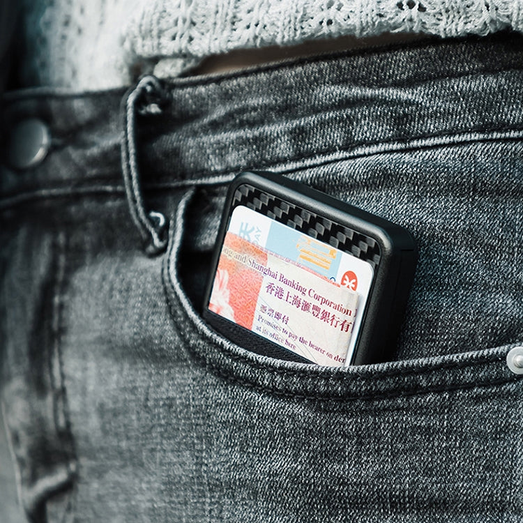 New-Bring  Carbon Fiber Metal Card Holder Male Personality Card Holder Anti-Theft  RFID Ultra-Thin Small Card Box(Black) - free shipping - PMC TechLife - Order now!