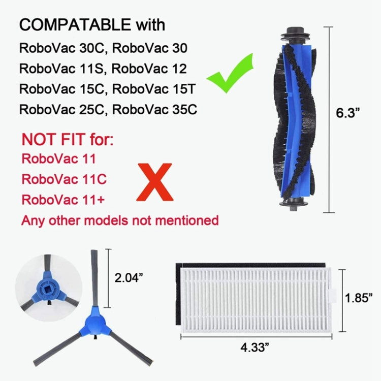 26PCS/Set Sweeper Accessories For Eufy RoboVac 11S/15T/30/30C/15C/12/35C - Other Accessories by PMC TechLife | Online Shopping South Africa | PMC TechLife