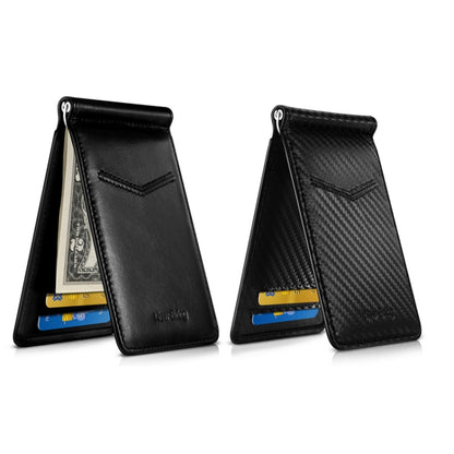 New-Bring Anti-Theft RFID Card Holder Men Ultra-Thin Card Holder Multi-Card Position ID Leather Case(Carbon Fiber) - Card & Passport Bags by PMC Jewellery | Online Shopping South Africa | PMC Jewellery | Buy Now Pay Later Mobicred