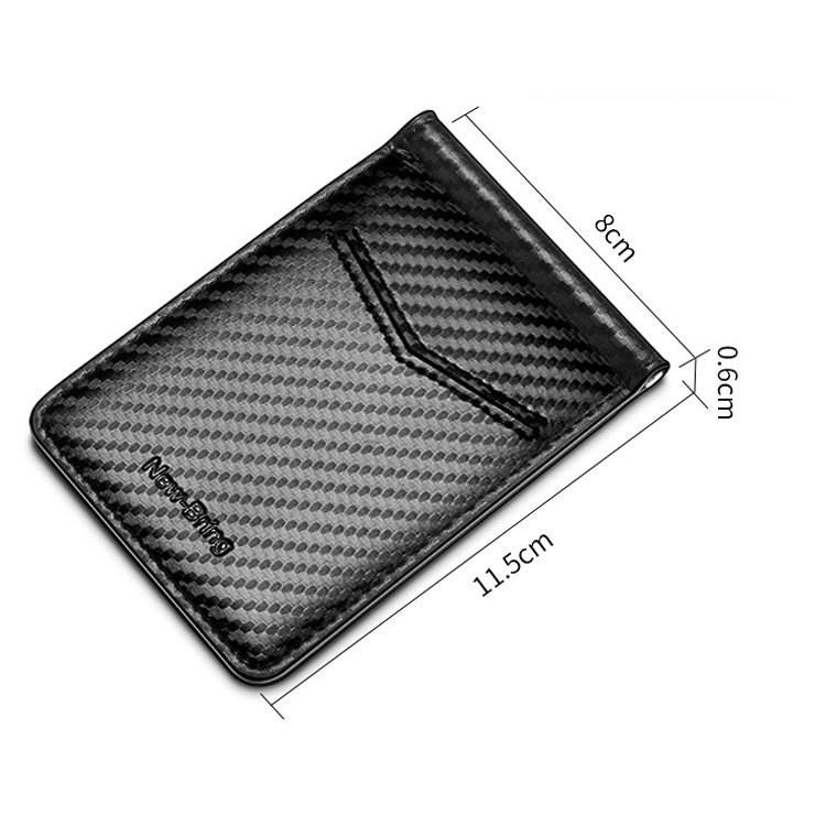 New-Bring Anti-Theft RFID Card Holder Men Ultra-Thin Card Holder Multi-Card Position ID Leather Case(Carbon Fiber) - Card & Passport Bags by PMC Jewellery | Online Shopping South Africa | PMC Jewellery | Buy Now Pay Later Mobicred