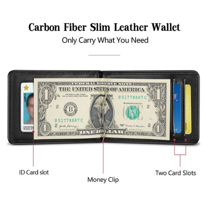 New-Bring Anti-Theft RFID Card Holder Men Ultra-Thin Card Holder Multi-Card Position ID Leather Case(Carbon Fiber) - Card & Passport Bags by PMC Jewellery | Online Shopping South Africa | PMC Jewellery | Buy Now Pay Later Mobicred