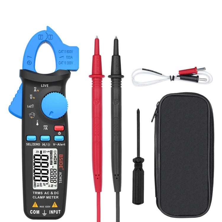 BSIDE ACM91 Digital Clamp Meter AC/DC Current 1mA True RMS Auto Range  Capacitor Tester Multimeter(Blue) - free shipping - PMC Jewellery - Order now!