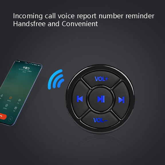 Car Mobile Phone Remote Control Bluetooth Wireless Multimedia Button Remote Control Music Playback Selfie, Colour: Black With Buckle