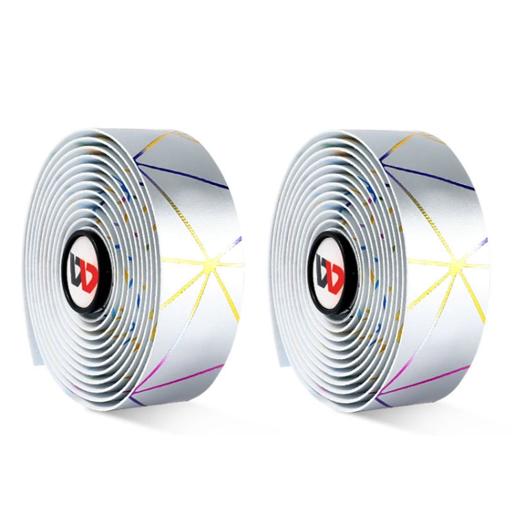 1 Pair WEST BIKING YP0804059 Road Bike Color Line Bar Belt PU Non-Slip Riding Bar Belt(Silver Color) - Decorative Accessories by WEST BIKING | Online Shopping South Africa | PMC TechLife | Buy Now Pay Later Mobicred