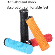 1 Pair WEST BIKING YP0804061 Bicycle Anti-Slip Shock Absorber Grip Mountain Bike Rubber Handlebar Cover(Rose Pink)