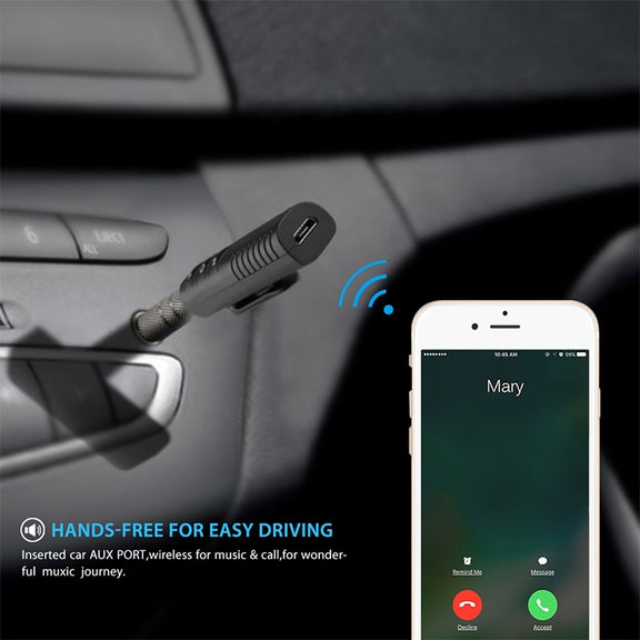 H-139 3.5mm Lavalier Bluetooth Audio Receiver with Metal Adapter(Blue)