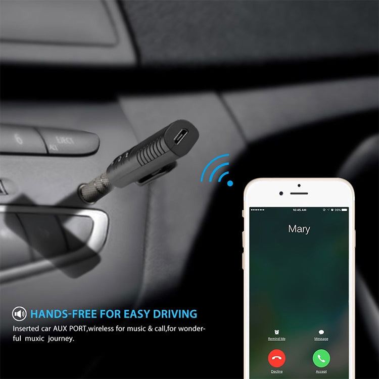 H-139 3.5mm Lavalier Bluetooth Audio Receiver with Metal Adapter(Blue)
