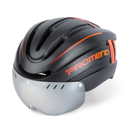 PROMEND TK-12H15 Mountain Bike USB Magnetic Goggles Helmet With Warning Light, Size: L(Black Red) - free shipping - PMC Jewellery - Order now!