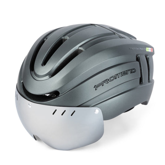 PROMEND TK-12H15 Mountain Bike USB Magnetic Goggles Helmet With Warning Light, Size: L(Titanium Gray) - free shipping - PMC Jewellery - Order now!