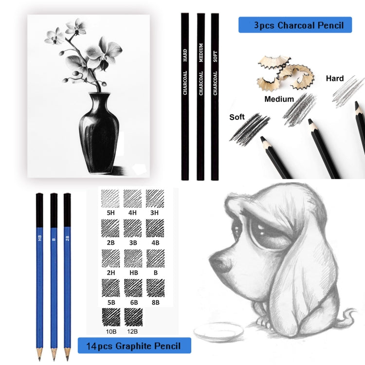 KALOLR YW-PC083  83 in 1 Portable Sketch Tool Water-Soluble Color Lead Metal Color Lead Combination Sketch Drawing Set(Black) - free shipping - PMC Jewellery - Order now!