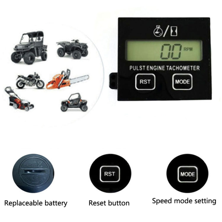 ZSB-03 Chain Saw Tachometer Gasoline Engine Lawn Mower High Tachometer Digital Display Induction Pulse Tachometer, Specification: Double Button Clip Version - free shipping - PMC Jewellery - Order now!