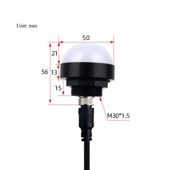 24V Safety Three-Color Warning Light Alarm LED Hemispherical Water-resistant Indicator(Audible)