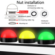 24V Safety Three-Color Warning Light Alarm LED Hemispherical Water-resistant Indicator(Audible)
