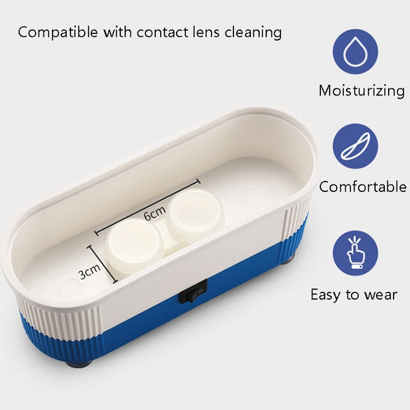 3 in 1 Glasses Cleaning Machine Small Contact Lens Glasses Jewelry Watch Cleaner(Blue)