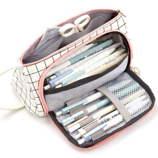 Angoo Large Capacity Pencil Case Cute Canvas Stationery Bag, Color: Black White In The Palm - free shipping - PMC Jewellery - Order now!