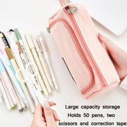 Angoo Large Capacity Pencil Case Cute Canvas Stationery Bag, Color: Black White In The Palm