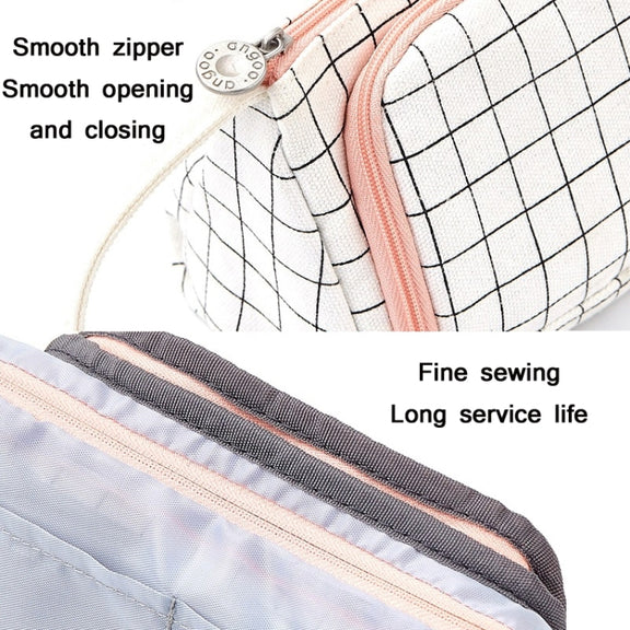 Angoo Large Capacity Pencil Case Cute Canvas Stationery Bag, Color: Black White In The Palm