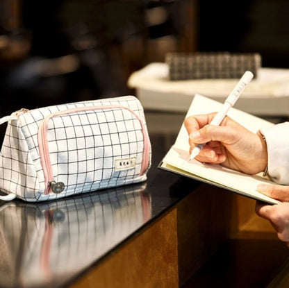 Angoo Large Capacity Pencil Case Cute Canvas Stationery Bag, Color: Black White In The Palm - free shipping - PMC Jewellery - Order now!