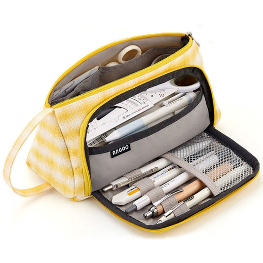 Angoo Large Capacity Pencil Case Cute Canvas Stationery Bag, Color: Daisy - Pen Holder by Angoo | Online Shopping South Africa | PMC Jewellery | Buy Now Pay Later Mobicred