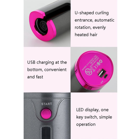 Portable USB Charging Wireless Curler Lazy Automatic Curling Rod(Patented Gray)
