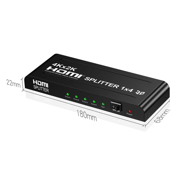 HW-4K104D 1 to 4 4K X 2K Video High-Definition On-Screen HDMI Splitter(EU Plug) - free shipping - PMC TechLife - Order now!