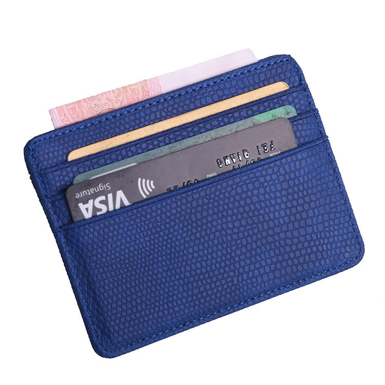 KT1002 RFID Function Lizard Pattern Bank Card Holder PU Business Card Case(Blue)