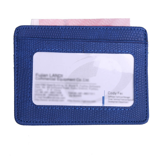 KT1002 RFID Function Lizard Pattern Bank Card Holder PU Business Card Case(Blue)