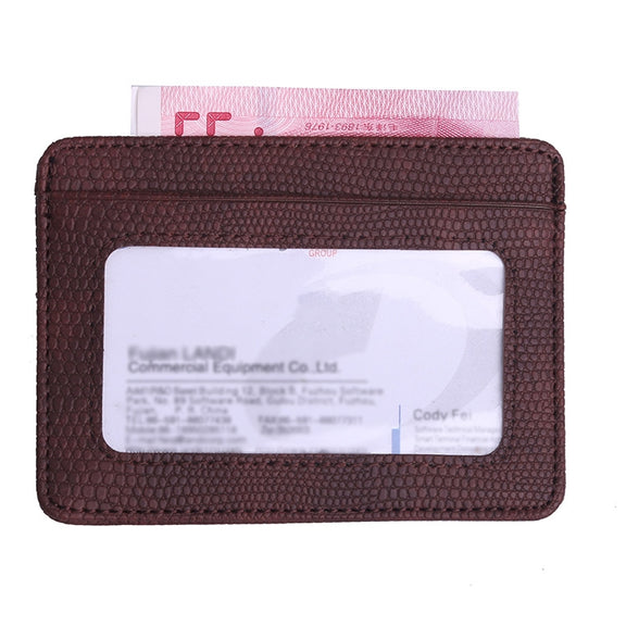 KT1002 RFID Function Lizard Pattern Bank Card Holder PU Business Card Case(Brown)