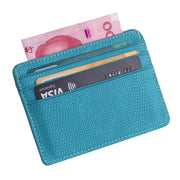 KT1002 RFID Function Lizard Pattern Bank Card Holder PU Business Card Case(Sky Blue)
