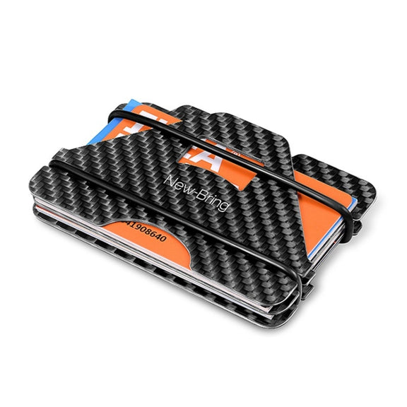 New Bring Metal Card Holder Anti-Demagnetization Anti-Theft Brush Anti-RFID Card Holder Ultra-Thin Card Holder Men Wallet(Carbon Fiber)