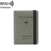 RFID Travel Passport Card Bag Elastic Band Protective Case(Green)