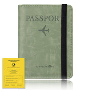 RFID Travel Passport Card Bag Elastic Band Protective Case(Green)