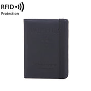 RFID Travel Passport Card Bag Elastic Band Protective Case(Black)