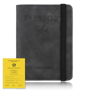 RFID Travel Passport Card Bag Elastic Band Protective Case(Black)