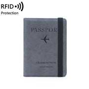 RFID Travel Passport Card Bag Elastic Band Protective Case(Gray)