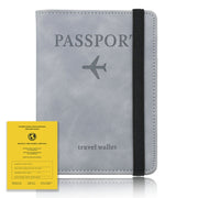 RFID Travel Passport Card Bag Elastic Band Protective Case(Gray)