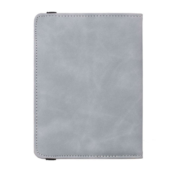 RFID Travel Passport Card Bag Elastic Band Protective Case(Gray)
